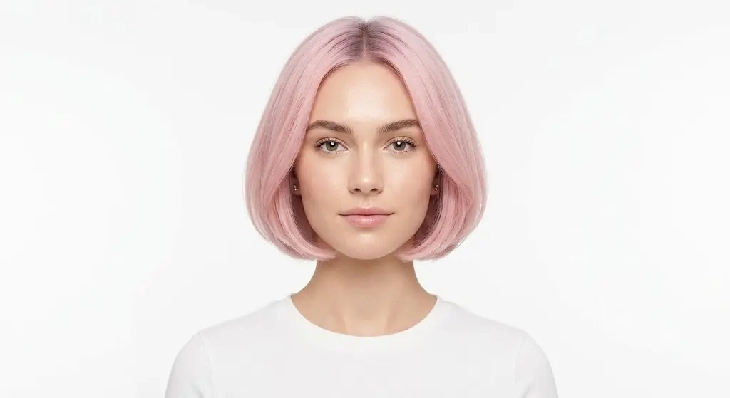 Chin Length Debulked Bubble Bob for Round Faces Without Adding Width