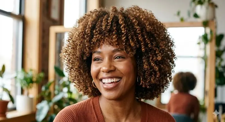 Curly Blunt Bob Cut on Natural Coils and Afro Textures