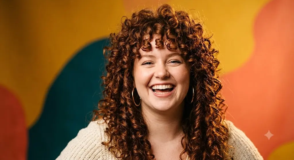 Curly Wolf Cut for Fine Coils and Round Face Shapes