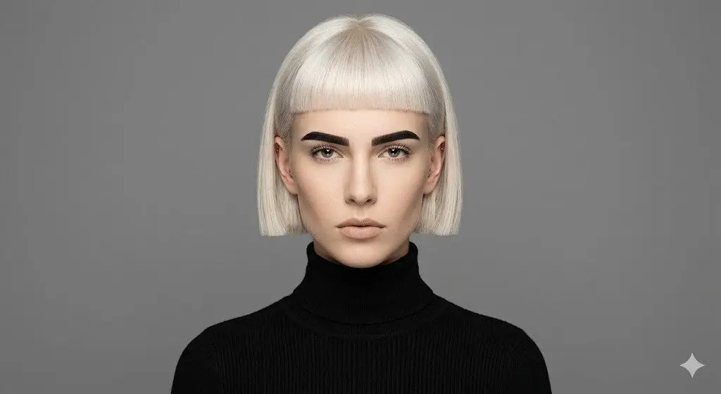 Italian Bob Micro Bangs Short Fringe Graphic