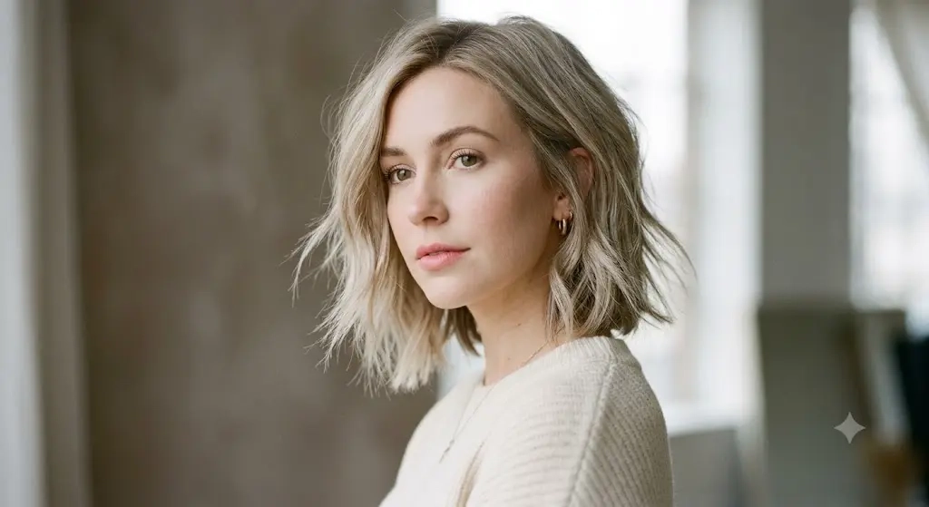 Razored Textured Bob With Wispy Ends Round Face Friendly