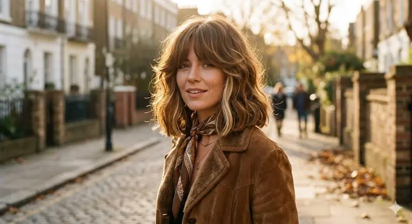 Retro 70s Shag Meets Blunt Bob with Curtain Bangs
