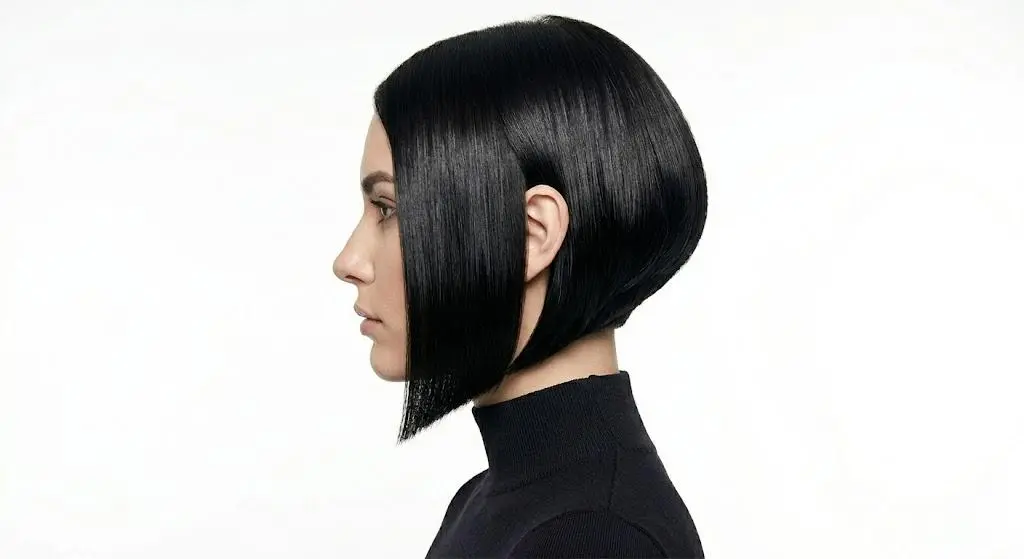Sharp Inclined Stacked Blunt Bob Higher at Back