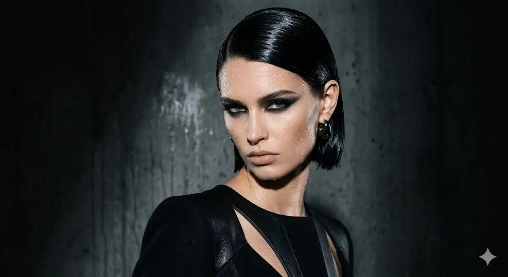 Wet Look Italian Bob Sleek Glossy High Shine