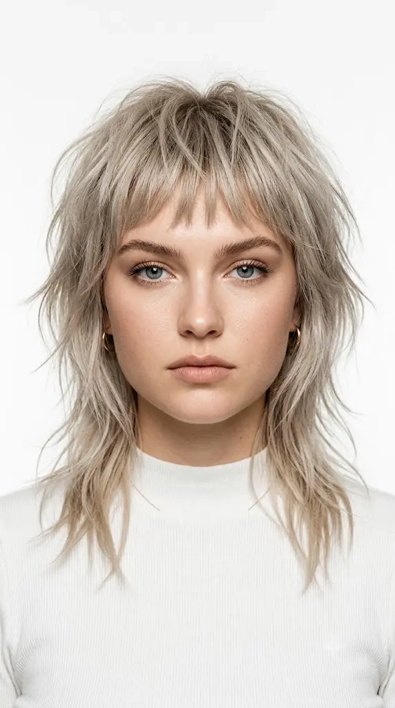 Wispy Wolf Cut with Micro Fringe for Fine Hair Round Face Texture