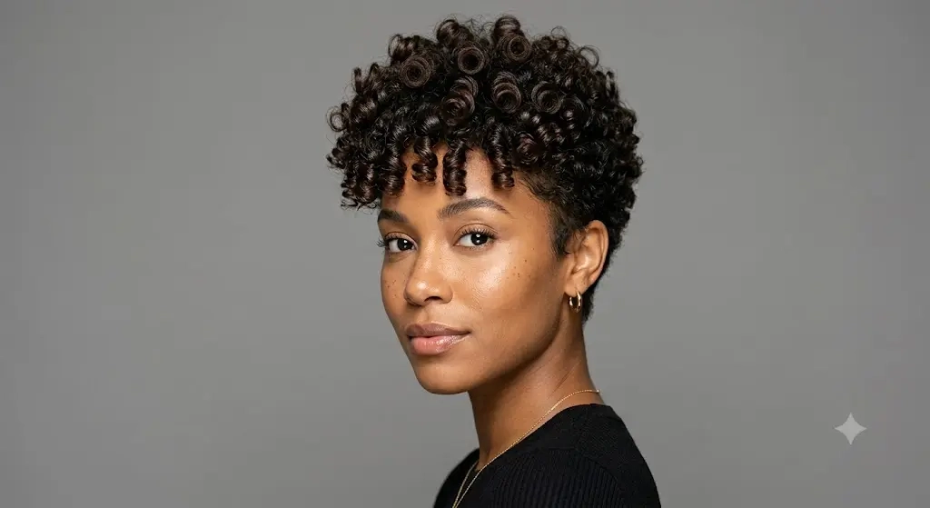 Classic Short Curly Pixie Haircut for Defined 3C Curls