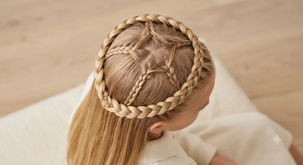 Crown Halo Braid for Long Straight Hair