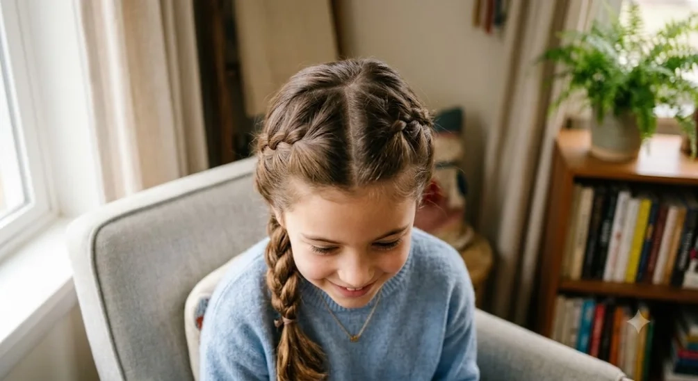 Single Side Braid for Tween Girls