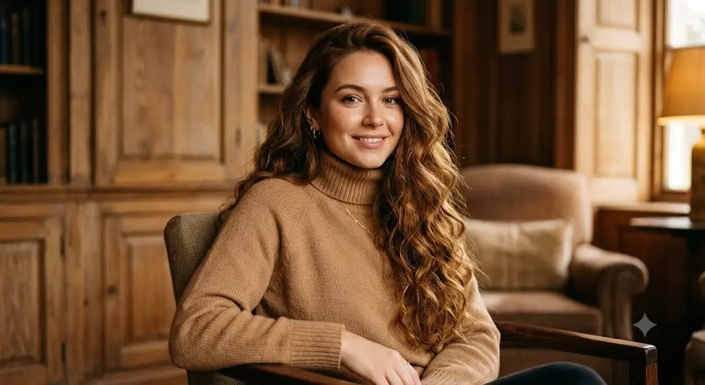 Warm Toffee Brown Hair Color for Long Thick Wavy Hair