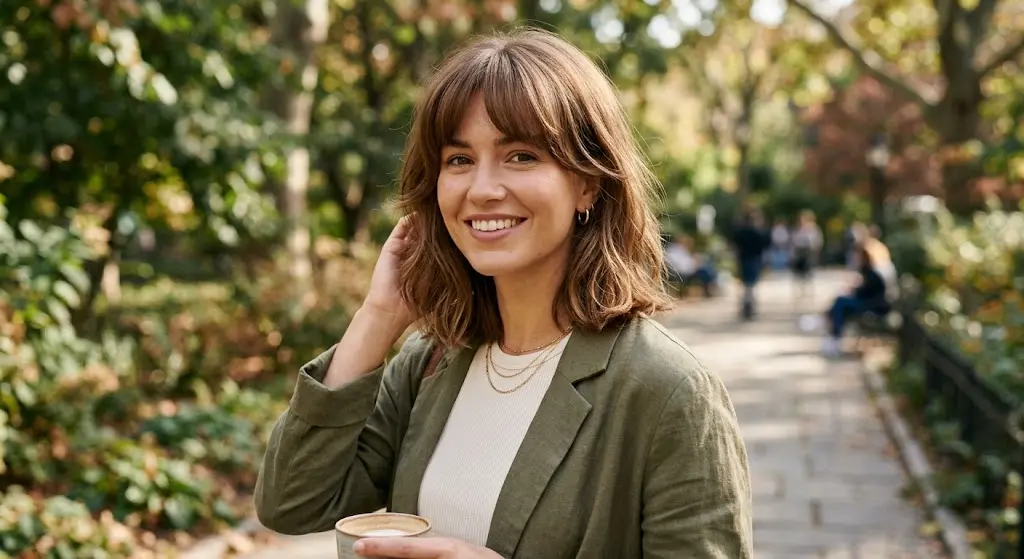 cloud bangs collarbone length layers everyday style