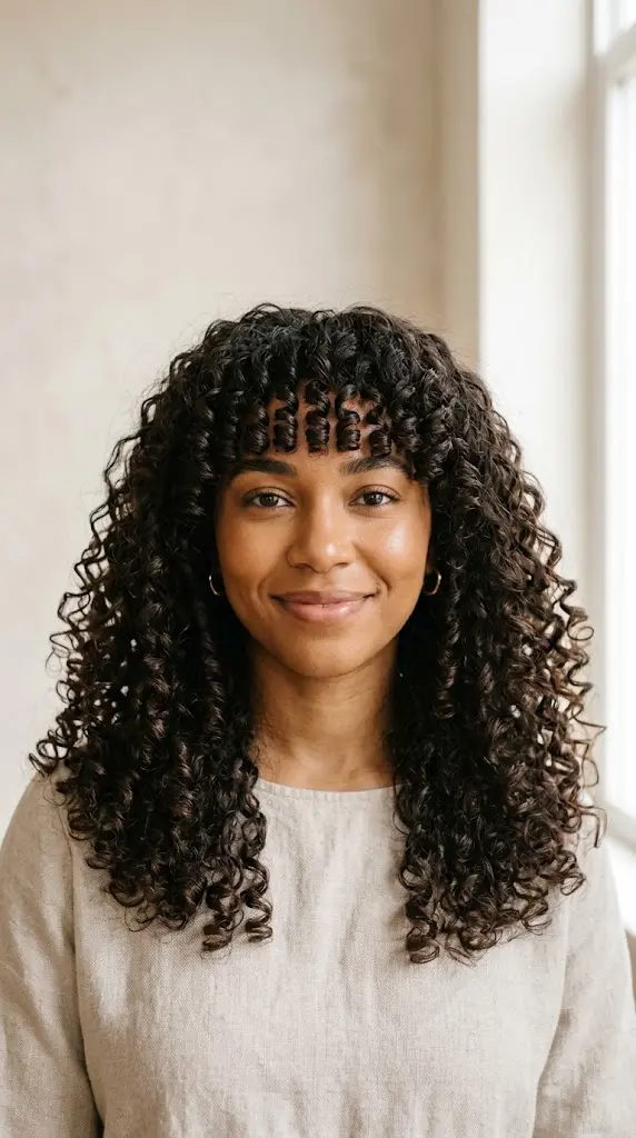 cloud bangs natural curly hair 3a curl pattern
