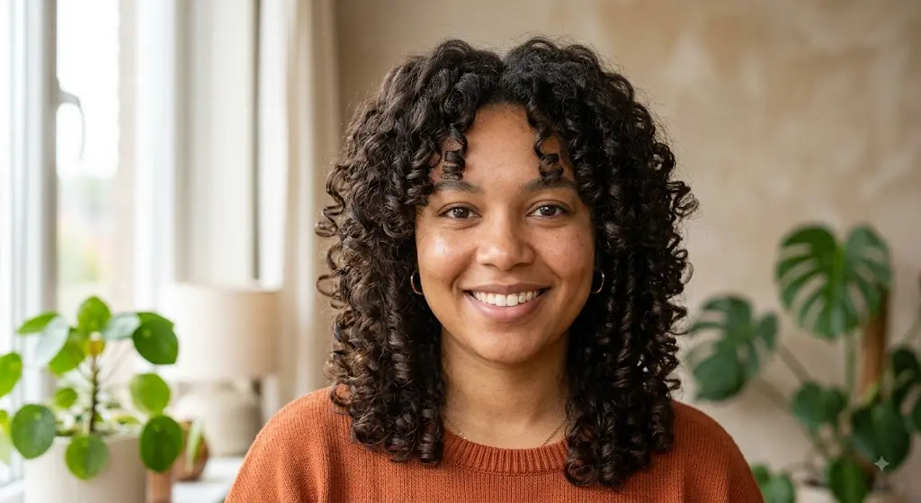Curly Butterfly Layers for Round Face and 3A Curl Patterns