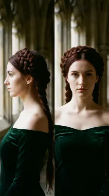Gothic Rope Braid Crown Hairstyle for Long Hair Halloween Witch Look