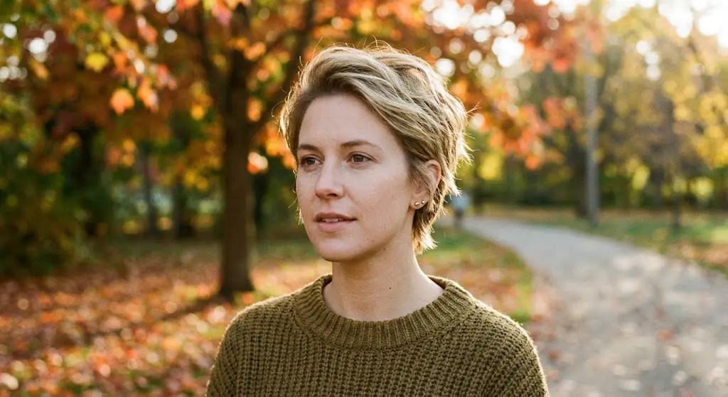 Grown Out Pixie Textured Ends Fall Hairstyle Transition
