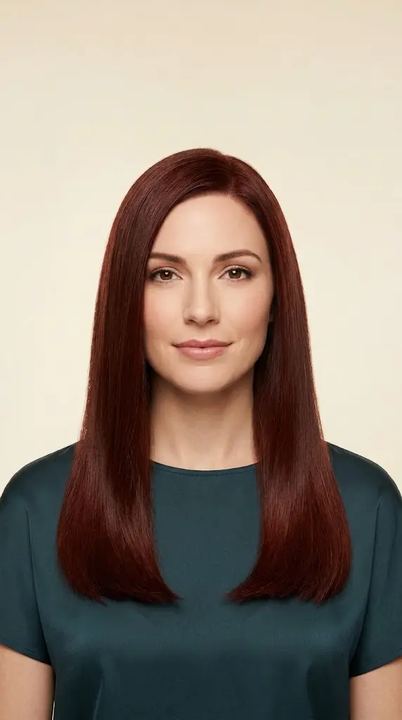 Rich Chestnut Brown All Over Hair Color for Fall