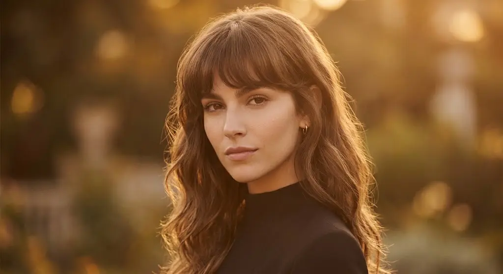 romantic cloud bangs loose waves light brown hair