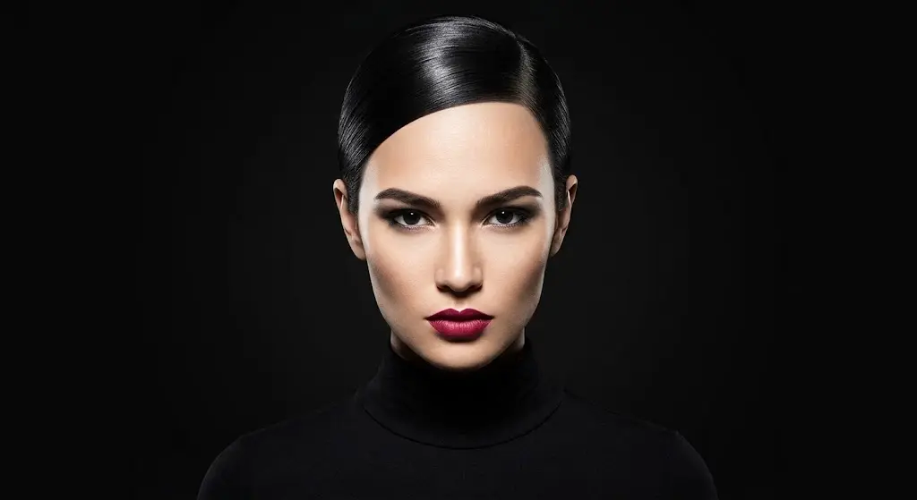 Sleek Slicked Back Editorial Bun with Wet Look Finish