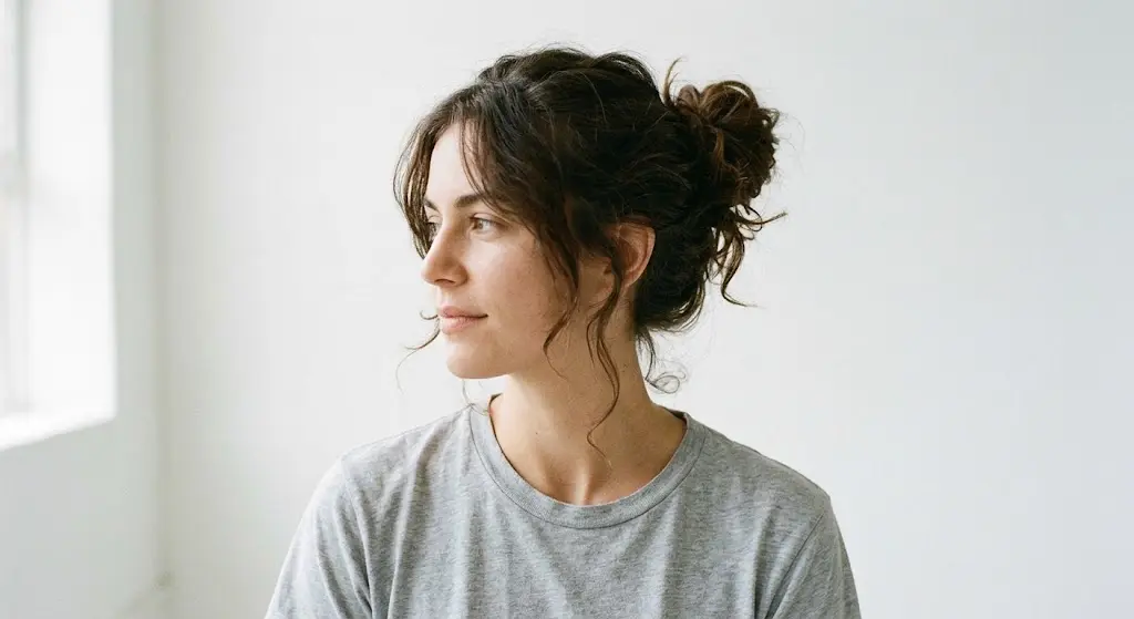 Undone Messy Bun for Thick Textured Hair