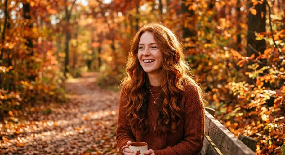 Warm Pumpkin Spice Copper Hair Color Idea for Fall